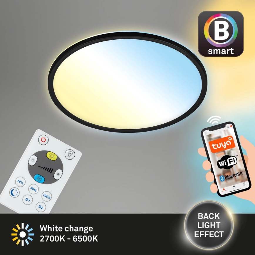 Briloner 7059-015 - LED Pritemdomas lubinis šviestuvas SLIM LED/22W/230V 2700-6500K Wi-Fi Tuya + nuotolinio valdymo pultas