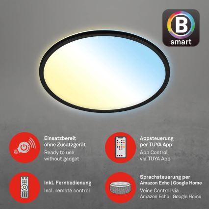 Briloner 7059-015 - LED Pritemdomas lubinis šviestuvas SLIM LED/22W/230V 2700-6500K Wi-Fi Tuya + nuotolinio valdymo pultas