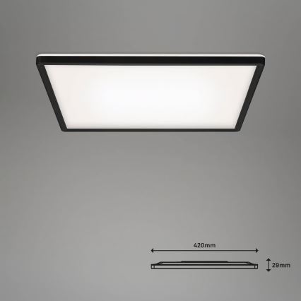 Briloner 7060-015 - Reguliuojamas paviršinis SLIM LED panelis LED/22W/230V 2700–6500K 42×42 cm, juodos spalvos, Wi‑Fi Tuya + nuotolinis valdymo pultas