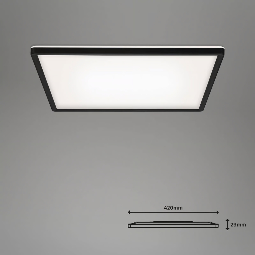 Briloner 7060-015 - Reguliuojamas paviršinis SLIM LED panelis LED/22W/230V 2700–6500K 42×42 cm, juodos spalvos, Wi‑Fi Tuya + nuotolinis valdymo pultas