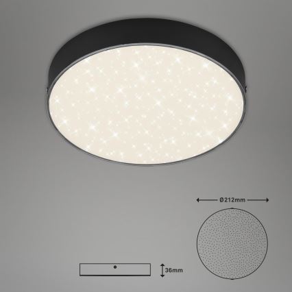 Briloner 7073-415 - LED lubinis šviestuvas STAR SKY LED/16W/230V 4000K diametras 21 cm juoda