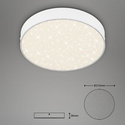 Briloner 7073-416 - LED lubinis šviestuvas STAR SKY LED/16W/230V 4000K diametras 21 cm balta