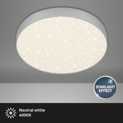 Briloner 7074-414 - LED lubinis šviestuvas STAR SKY LED/21W/230V 4000K diametras 28 cm sidabras