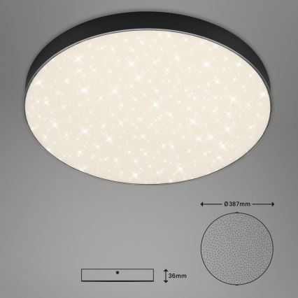 Briloner 7075-415 - LED lubinis šviestuvas STAR SKY LED/24,5W/230V 4000K diametras 38 cm juoda