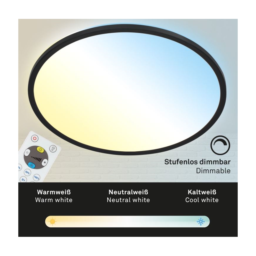 Briloner 7079-015 - LED reguliuojamas lubų šviestuvas SLIM LED/18W/230V 2700-6500K + nuotolinis valdymas