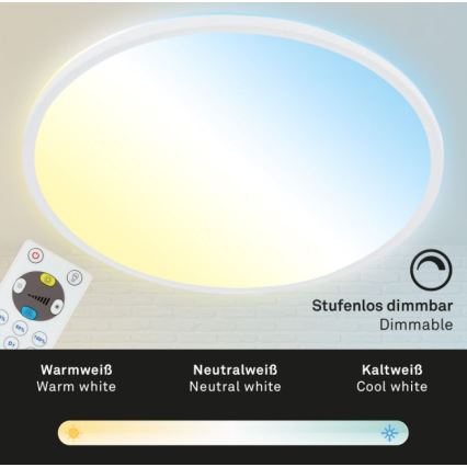 Briloner 7079-016 - LED reguliuojamas lubų šviestuvas SLIM LED/18W/230V 2700-6500K + nuotolinis valdymas