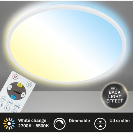 Briloner 7079-016 - LED reguliuojamas lubų šviestuvas SLIM LED/18W/230V 2700-6500K + nuotolinis valdymas