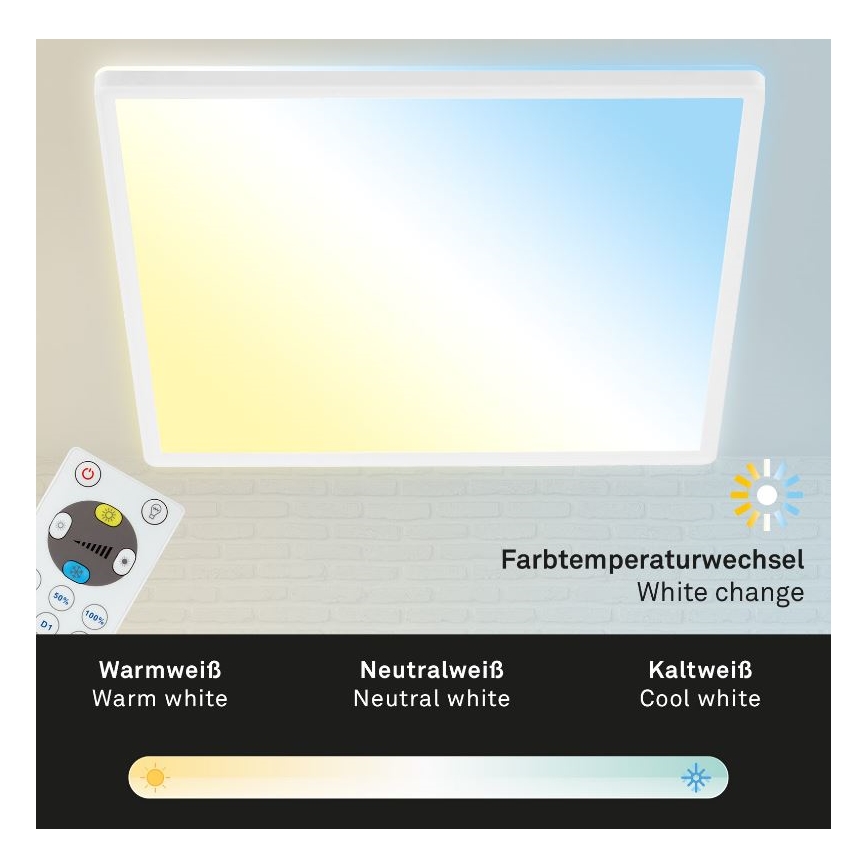 Briloner 7082-016 - LED Pritemdomas lubinis šviestuvas SLIM LED/22W/230V 2700-6500K + nuotolinio valdymo pultas