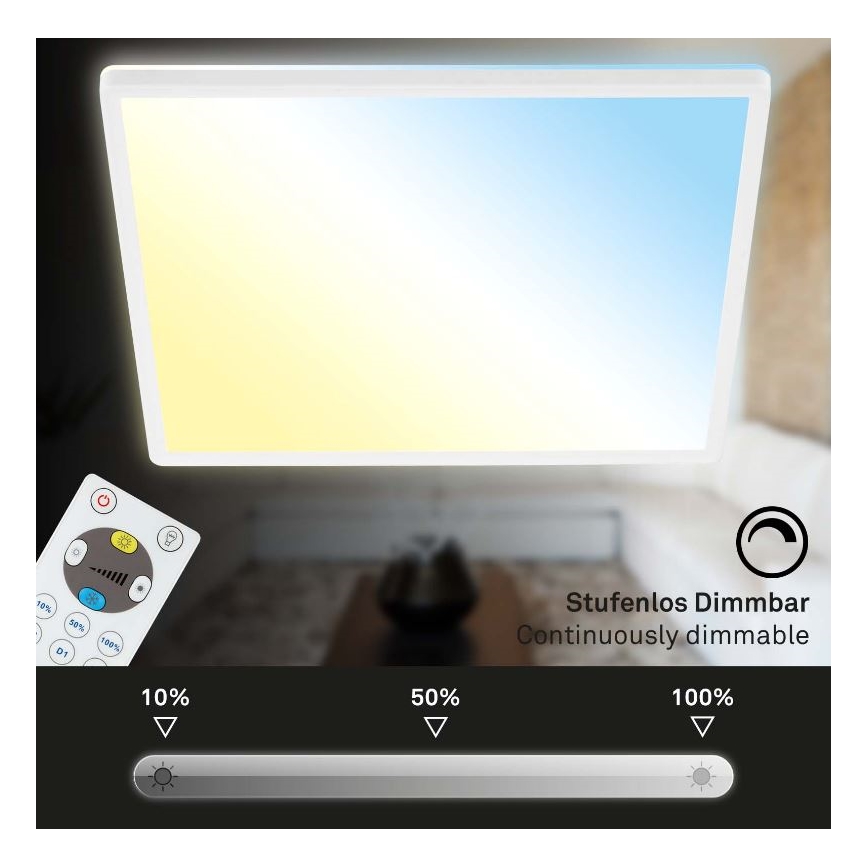 Briloner 7082-016 - LED Pritemdomas lubinis šviestuvas SLIM LED/22W/230V 2700-6500K + nuotolinio valdymo pultas