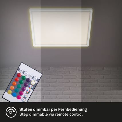 Briloner 7091-416 - LED RGBW reguliuojamas lubų šviestuvas SLIM LED/22W/230V + nuotolinio valdymo pultas