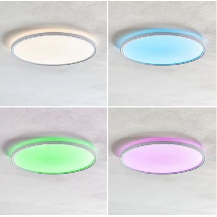 Briloner 7094-416 - LED RGBW Reguliuojamas lubinis šviestuvas SLIM LED/22W/230V + nuotolinio valdymo pultas