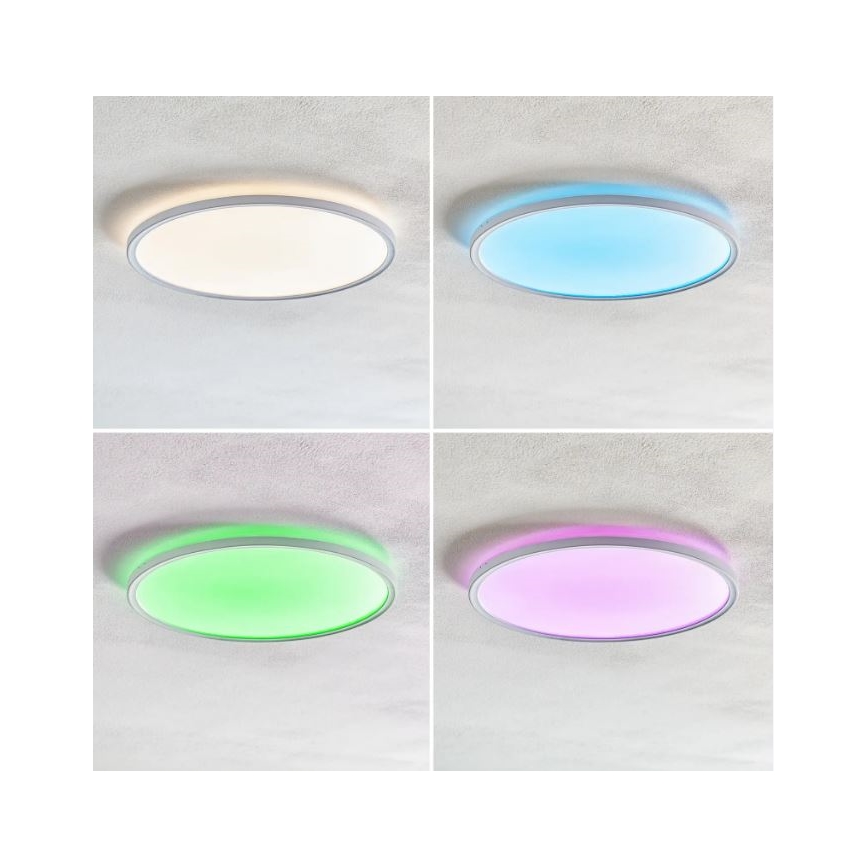Briloner 7094-416 - LED RGBW Reguliuojamas lubinis šviestuvas SLIM LED/22W/230V + nuotolinio valdymo pultas