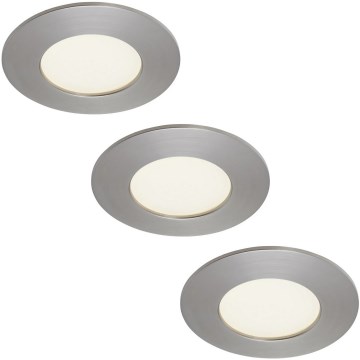 Briloner 7103432 - 3 vnt. komplektas: dimeriuojami vonios įleidžiami LED šviestuvai LED/4,9W/230V IP44 matinio chromo