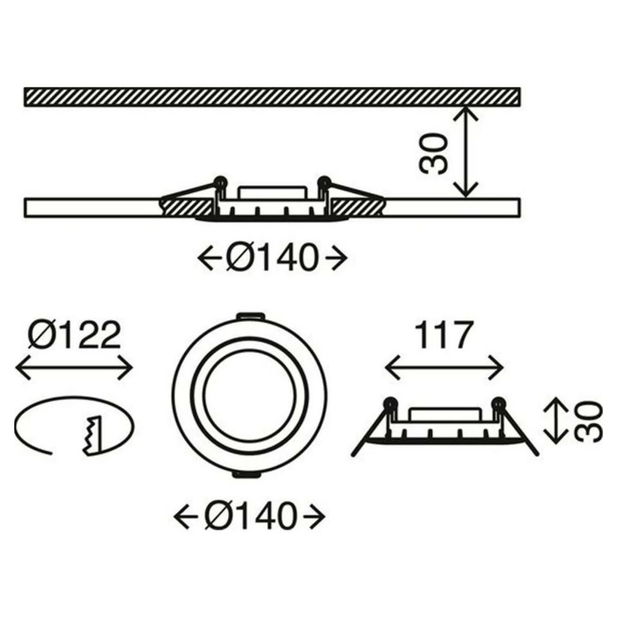 Briloner 7116-412 - LED įleidžiamas lubinis vonios šviestuvas FLAT IN LED/9W/230V IP23
