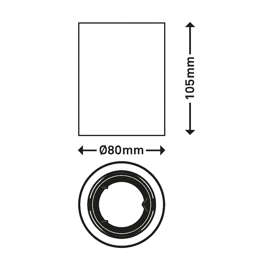 Briloner 7119-016 – LED Akcentinis šviestuvas TUBE 1xGU10/5W/230V apvalus