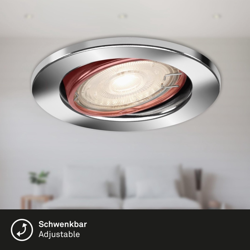 Briloner 7144-038 - KOMPLEKTAS 3x LED įleidžiamas lubinis vonios šviestuvas SLIDE GU10/3,5W/230V IP23