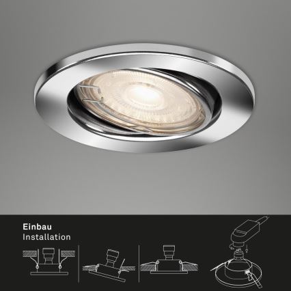 Briloner 7144-038 - KOMPLEKTAS 3x LED įleidžiamas lubinis vonios šviestuvas SLIDE GU10/3,5W/230V IP23