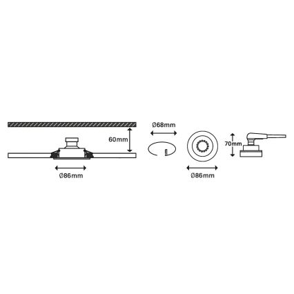 Briloner 7148-032-RINKINYS 3xLED Reguliuojamas vonios šviestuvas 1xGU10/5W/230V IP23