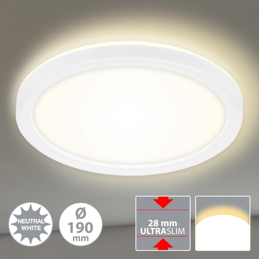 Briloner 7150-416 - LED Lubinis šviestuvas SLIM LED/12W/230V d. 19 cm
