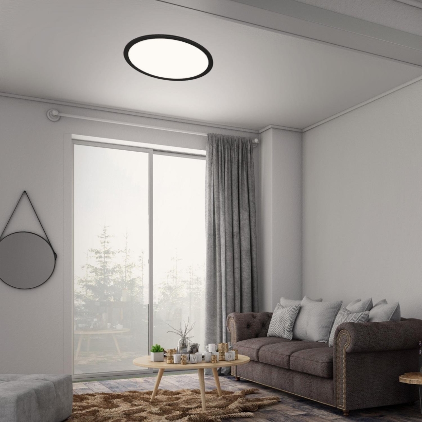Briloner 7168-015 - LED Pritemdomas lubinis šviestuvas PIATTO LED/22W/230V 3000-6500K diametras 40 cm juoda + nuotolinio valdymo pultas