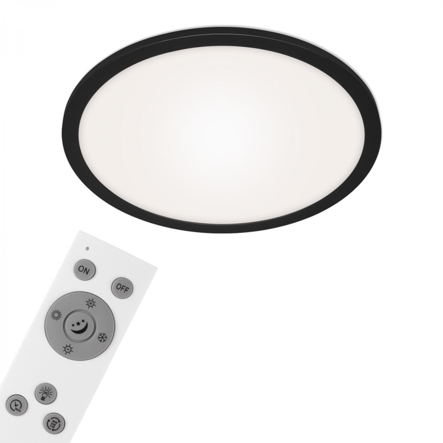 Briloner 7168-015 - LED Pritemdomas lubinis šviestuvas PIATTO LED/22W/230V 3000-6500K diametras 40 cm juoda + nuotolinio valdymo pultas