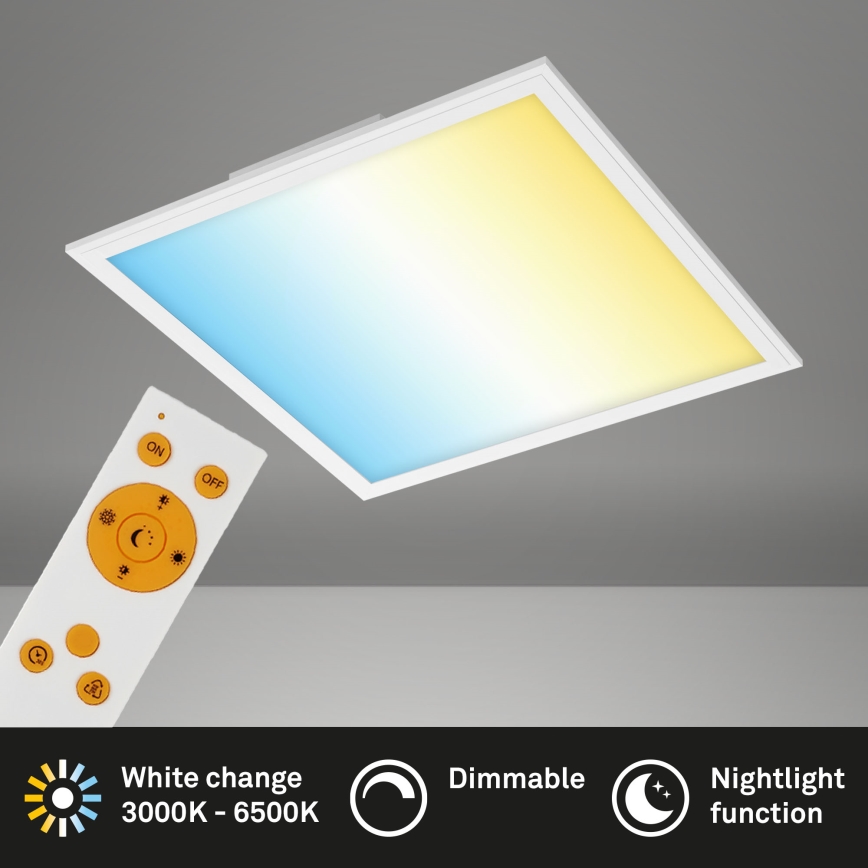 Briloner 7179-016 - LED reguliuojamas lubų šviestuvas PIATTO LED/24W/230V 3000-6500K + nuotolinio valdymo pultas