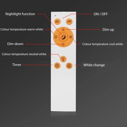 Briloner 7194-016 - LED Reguliuojamas lubinis šviestuvas SIMPLE LED/18W/230V 3000-6500K + valdymo pultas