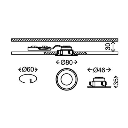 Briloner 7197-036-KOMPLEKTAS 3x LED Reguliuojamas vonios įleidžiamas šviestuvas LED/4,5W/230V IP44