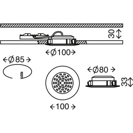 Briloner 7206-018 -LED Įleidžiamas vonios šviestuvas ATTACH LED/10,5W/230V IP44