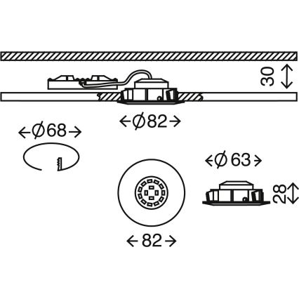 Briloner 7209-018 - LED Įleidžiamas vonios šviestuvas ATTACH LED/5W/230V IP23