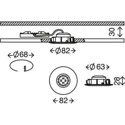 Briloner 7209-019 - LED Vonios įleidžiamas šviestuvas ATTACH LED/5W/230V IP23