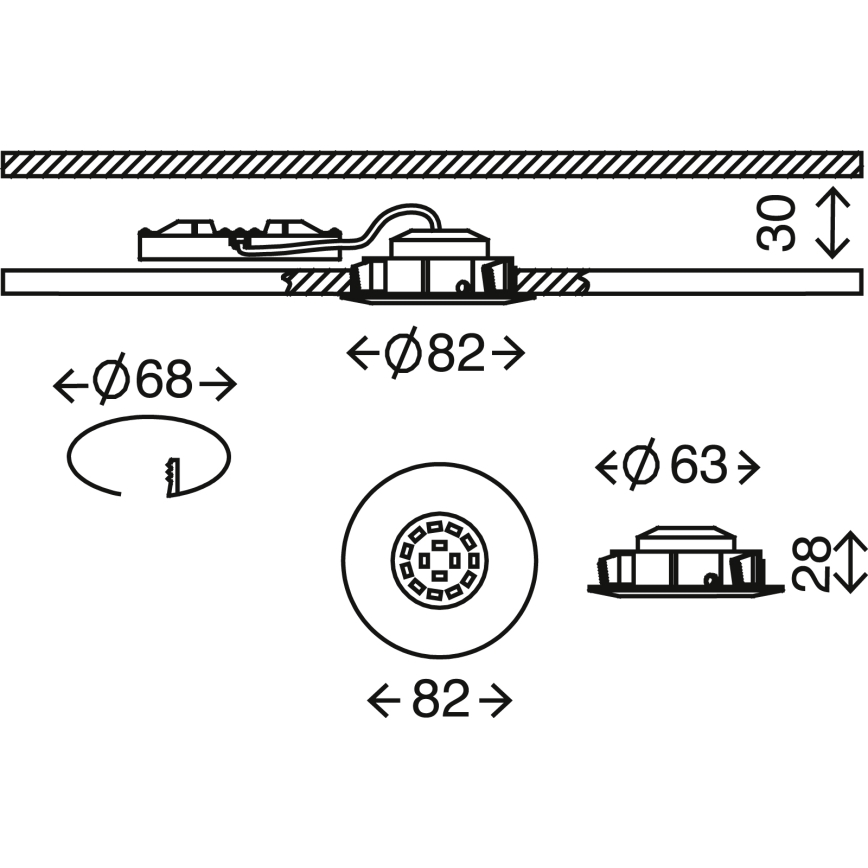 Briloner 7209-019 - LED Vonios įleidžiamas šviestuvas ATTACH LED/5W/230V IP23
