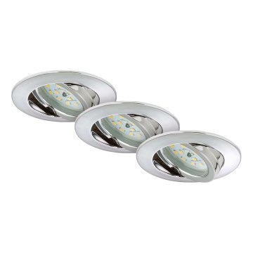 Briloner 7209-038 - KOMPLEKTAS 3x LED įleidžiamas lubinis vonios šviestuvas LED/5W/230V IP23