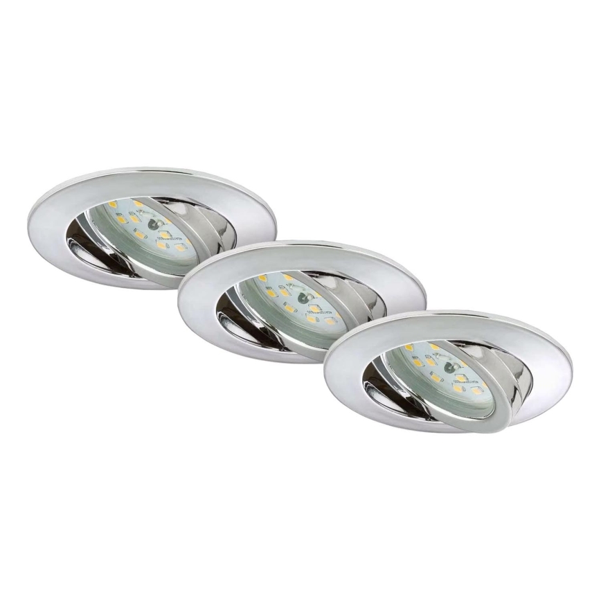 Briloner 7209-038 - KOMPLEKTAS 3x LED įleidžiamas lubinis vonios šviestuvas LED/5W/230V IP23