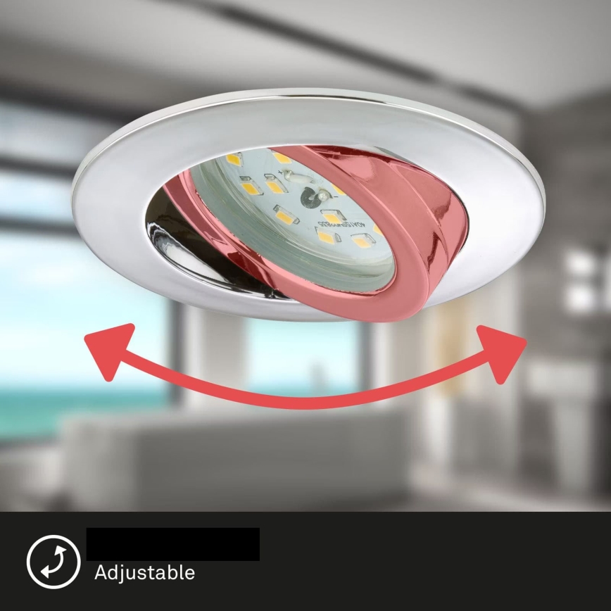 Briloner 7209-038 - KOMPLEKTAS 3x LED įleidžiamas lubinis vonios šviestuvas LED/5W/230V IP23