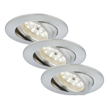 Briloner 7209-039 - RINKINYS 3 vnt. LED vonios įleidžiamųjų šviestuvų ATTACH LED/5W/230V IP23 matinis chromas
