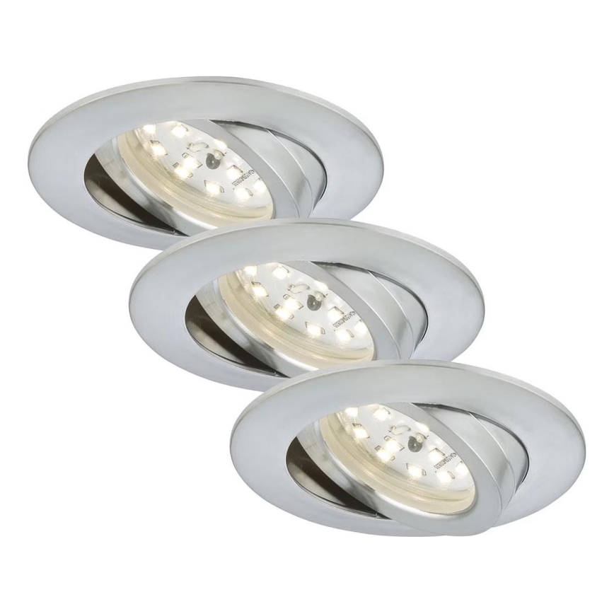Briloner 7209-039 - RINKINYS 3 vnt. LED vonios įleidžiamųjų šviestuvų ATTACH LED/5W/230V IP23 matinis chromas