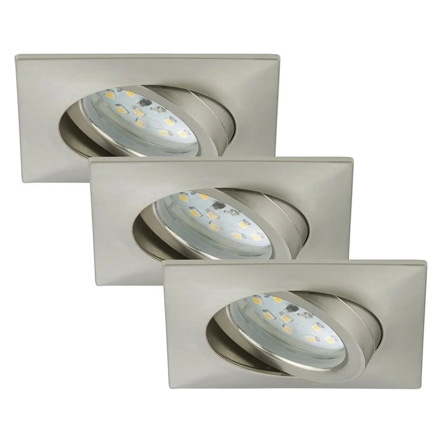Briloner 7210-032 - KOMPLEKTAS 3x LED įleidžiamas lubinis vonios šviestuvas ATTACH LED/5W/230V IP23 matinis chromas