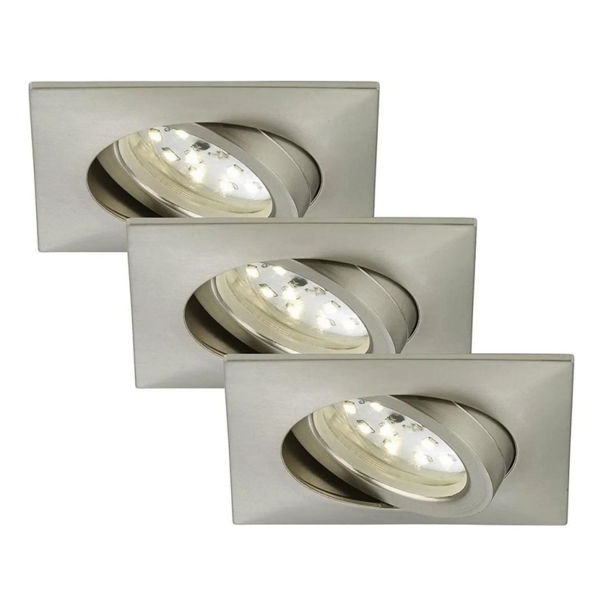 Briloner 7210-032 - KOMPLEKTAS 3x LED įleidžiamas lubinis vonios šviestuvas ATTACH LED/5W/230V IP23 matinis chromas