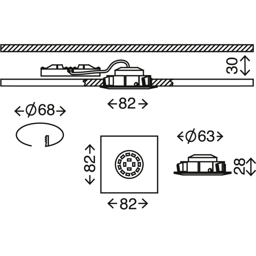 Briloner 7210-036 - KOMPLEKTAS 3x LED įleidžiamas lubinis vonios šviestuvas ATTACH LED/5W/230V IP23 balta