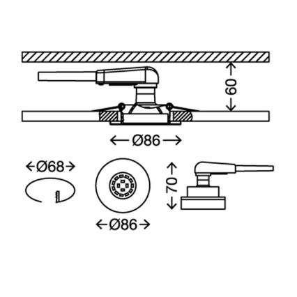 Briloner 7220-032 - PACK 3x LED Įleidžiamas vonios šviestuvas FIT 1xGU10/5W/230V matinis nikelis