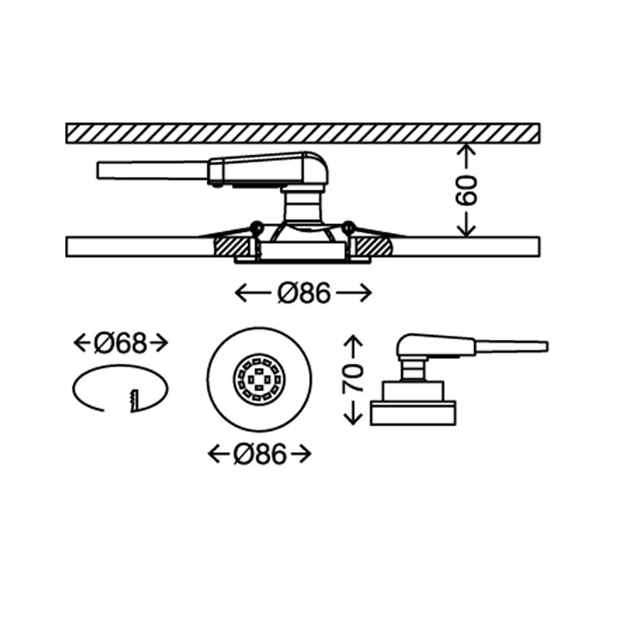 Briloner 7220-032 - PACK 3x LED Įleidžiamas vonios šviestuvas FIT 1xGU10/5W/230V matinis nikelis