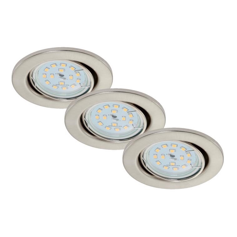 Briloner 7220-032 - PACK 3x LED Įleidžiamas vonios šviestuvas FIT 1xGU10/5W/230V matinis nikelis