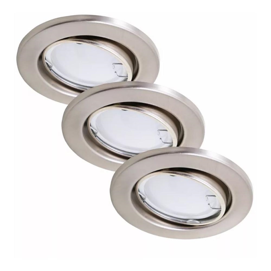 Briloner 7221-032 - RINKINYS 3x LED Vonios įleidžiamas šviestuvas 1xGU10/3W/230V IP23 matinis chromas