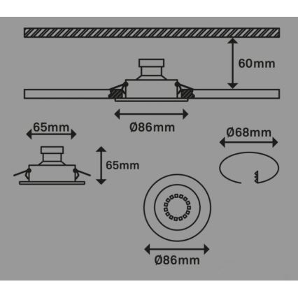 Briloner 7221-032 - RINKINYS 3x LED Vonios įleidžiamas šviestuvas 1xGU10/3W/230V IP23 matinis chromas