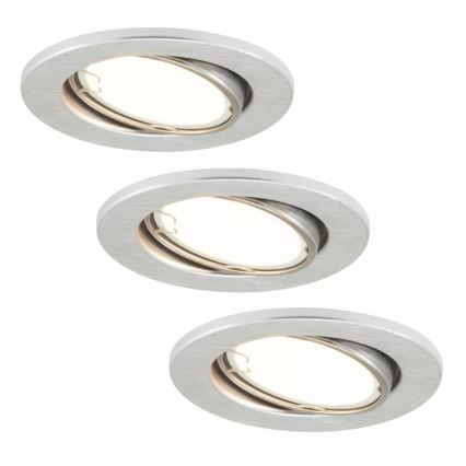 Briloner 7221-039 - RINKINYS 3x LED Įleidžiamas vonios šviestuvas 1xGU10/3W/230V IP23 sidabras