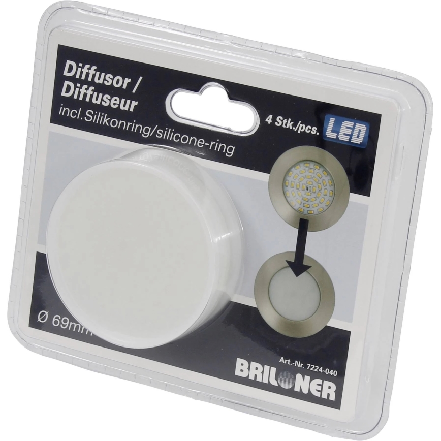 Briloner 7224-040 - KOMPLEKTAS 4x Difuzorius įleidžiamiems šviestuvams diametras 69 mm