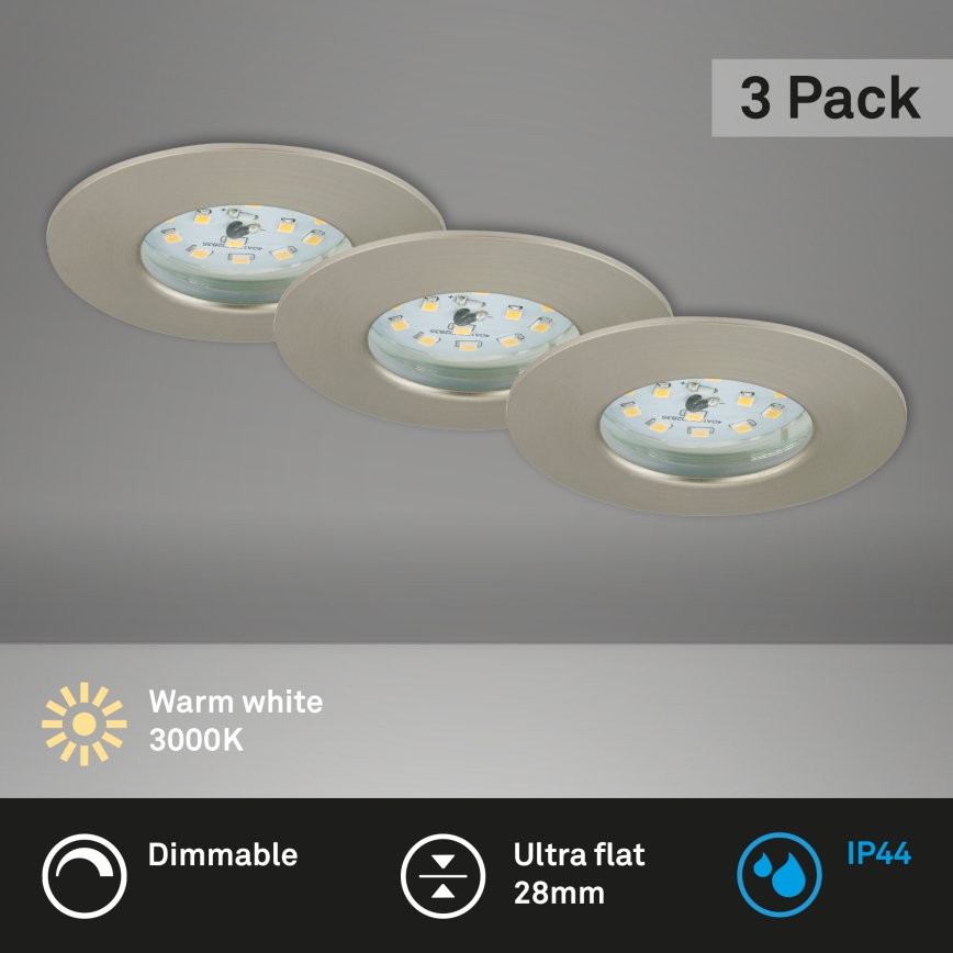 Briloner 7231-032 - KOMPLEKTAS 3x LED šviesos reguliavimas vonia įleidžiamas ATTACH šviestuvas LED/5,5W/230V IP44
