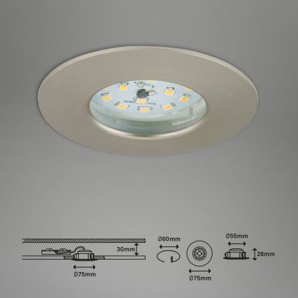 Briloner 7231-032 - KOMPLEKTAS 3x LED šviesos reguliavimas vonia įleidžiamas ATTACH šviestuvas LED/5,5W/230V IP44