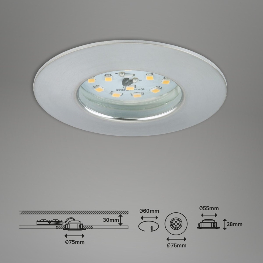 Briloner 7231-039 - Rinkinys 3x LED reguliuojami vonios įleidžiami šviestuvai LED/5,5W/230V IP44 matinis chromas
